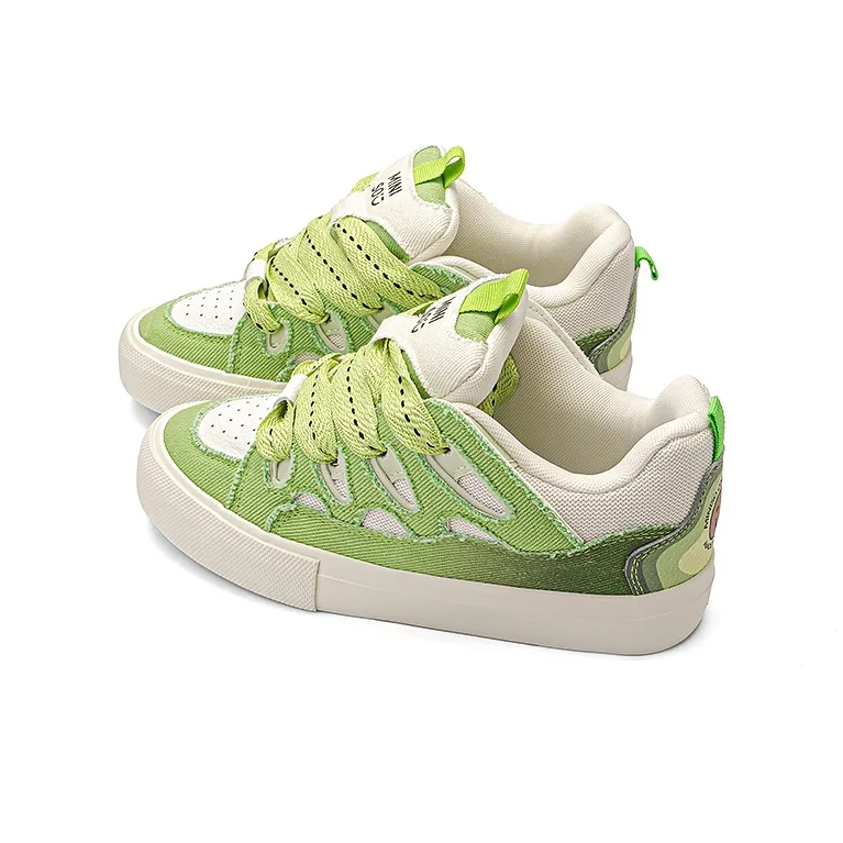 MINISO Low Top Skateboard Shoes Unisex Avocado Green-3