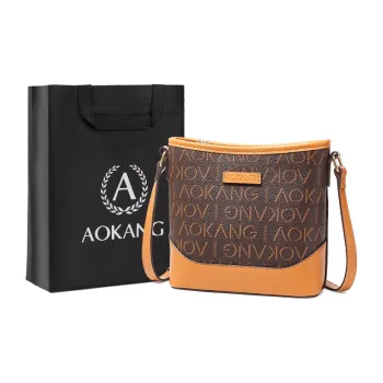 AOKANG PVC Bucket Bag, Shoulder Bag, Crossbody Bag Mini Women's Cocoa Coffee