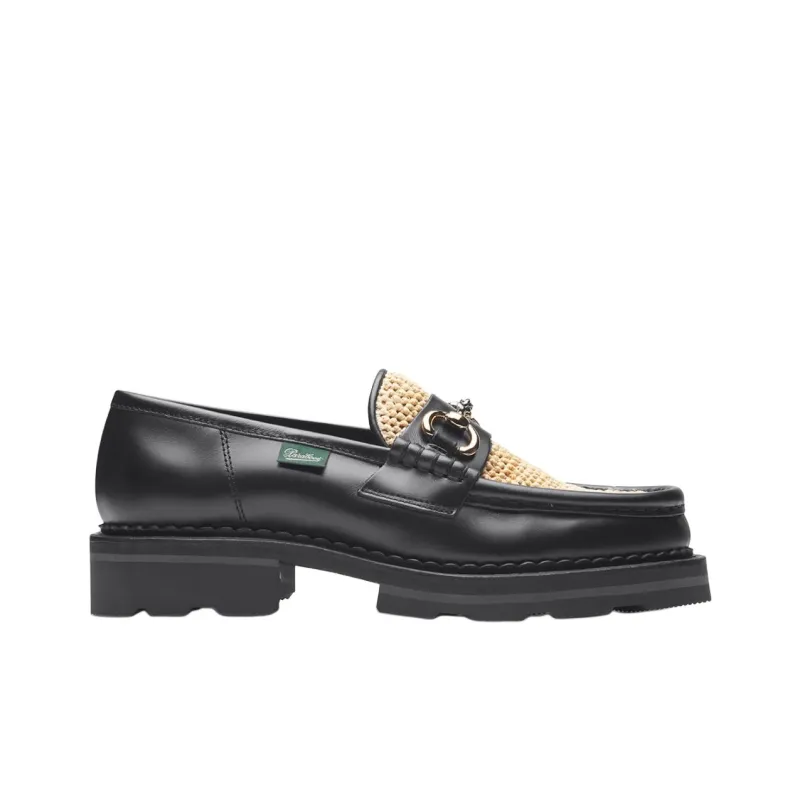 Paraboot Vincennes Raphia Loafers Women's Beige Black-1