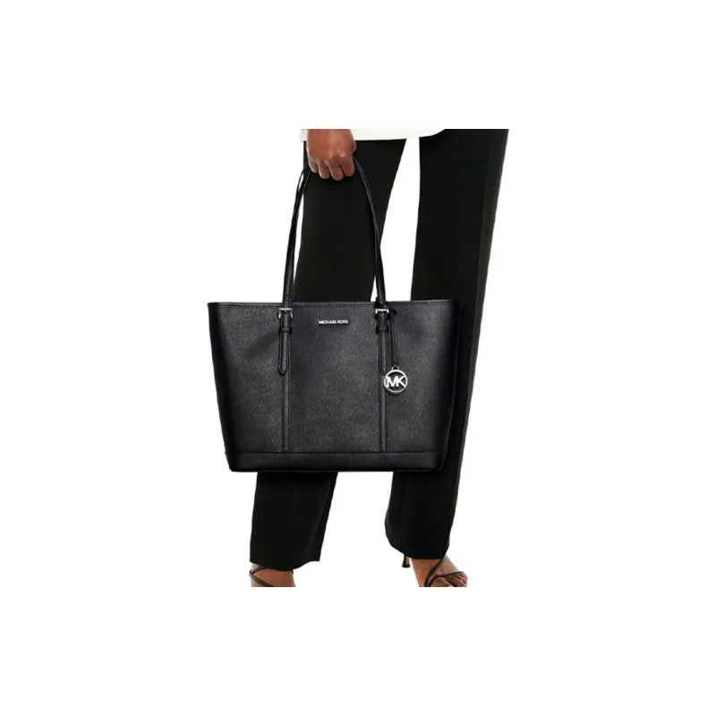 MICHAEL KORS Leather Tote Bag, Shopping Bag, Handbag, Shoulder Bag Women's Black-4