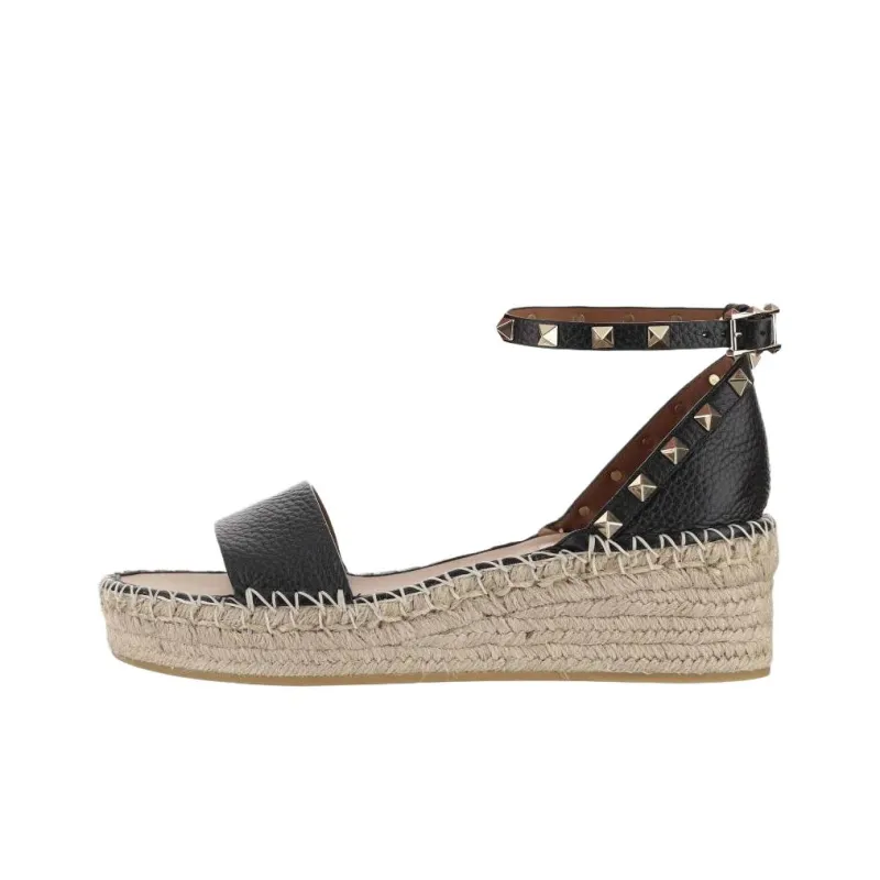 Valentino Rockstud One Strap Sandals Women's Black-0