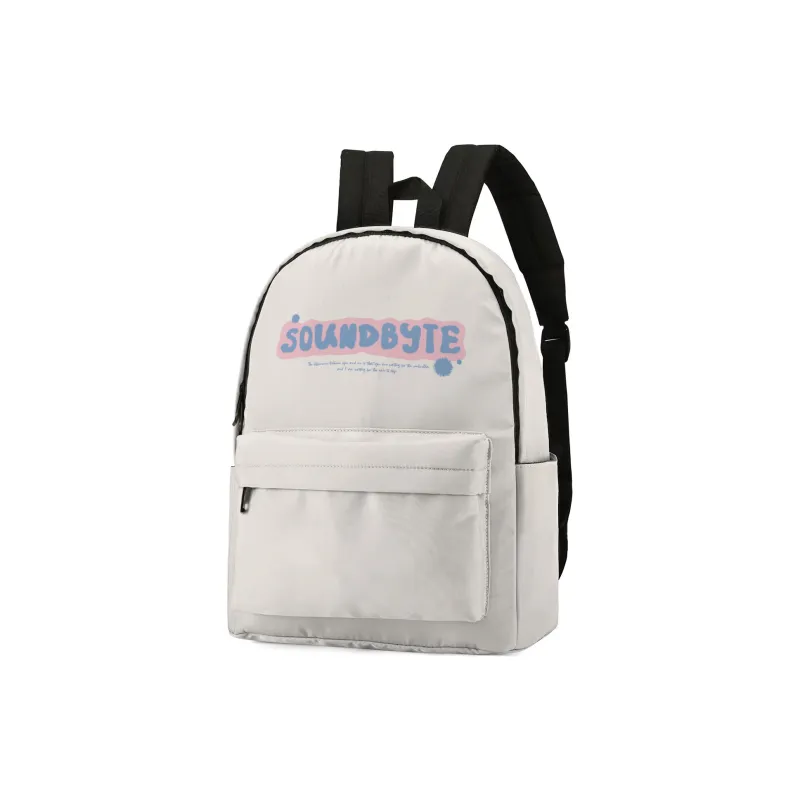 Soundbyte × ONRF Collaboration Polyester Students Backpack Laptop Bag Regular Unisex White-13
