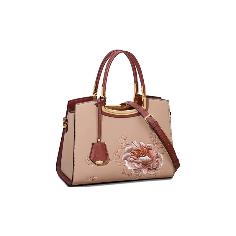 CinvaiKrose Synthetic Leather Shoulder Bag Crossbody Bag Handbag Medium Size Women's Cream White/Guizhi Red-6