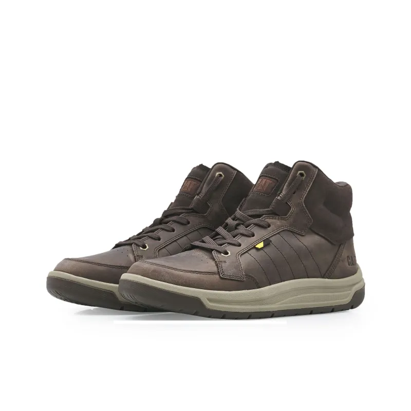 CAT Slip Resistant, Abrasion Resistant, Waterproof High Top Casual Shoes Men's Dark Brown-2