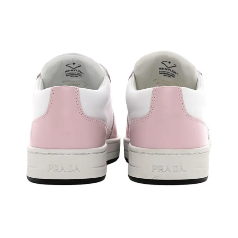 PRADA Low Top Skateboard Shoes Women's Pink White-4