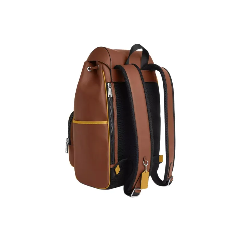COACH Smooth Calf Leather Backpack Medium Size Men's Saddle-1