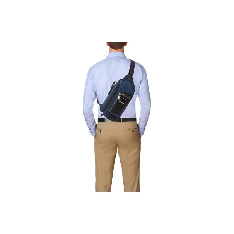 TUMI Alpha Bravo Nylon Fabric Sling Bag Men's Marine Blue-5