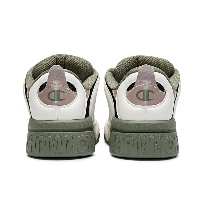Champion Puffed Donut Low Top Skateboard Shoes Men's Milk White/Velvet Brown-3