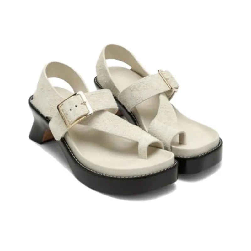 LOEWE Ease Fashion Sandal 9cm Women's Ecru-3