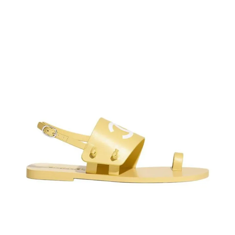 CHANEL One Strap Sandals Women's Yellow-1