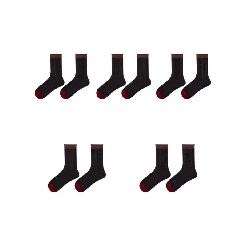 Vine Color Mid Calf Socks Women's 5 Pack-12