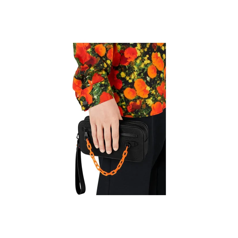 LOUIS VUITTON Pochette Volga Monogram Empreinte Orange Black-5