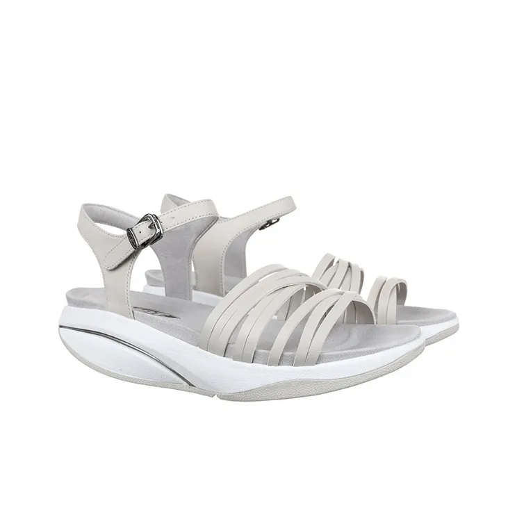 MBT Beach Sandals Women's White Gray-2