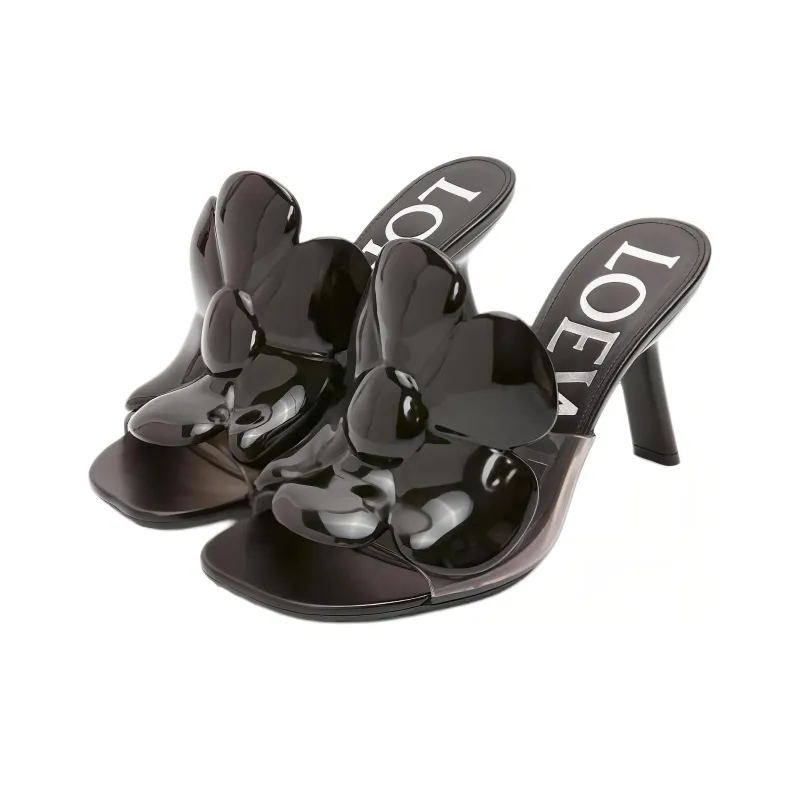 LOEWE Petal Slip Resistant Slide Slippers Women's Black-2