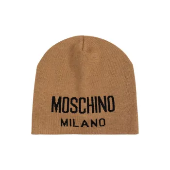 MOSCHINO Intarsia Knit-logo Beanie