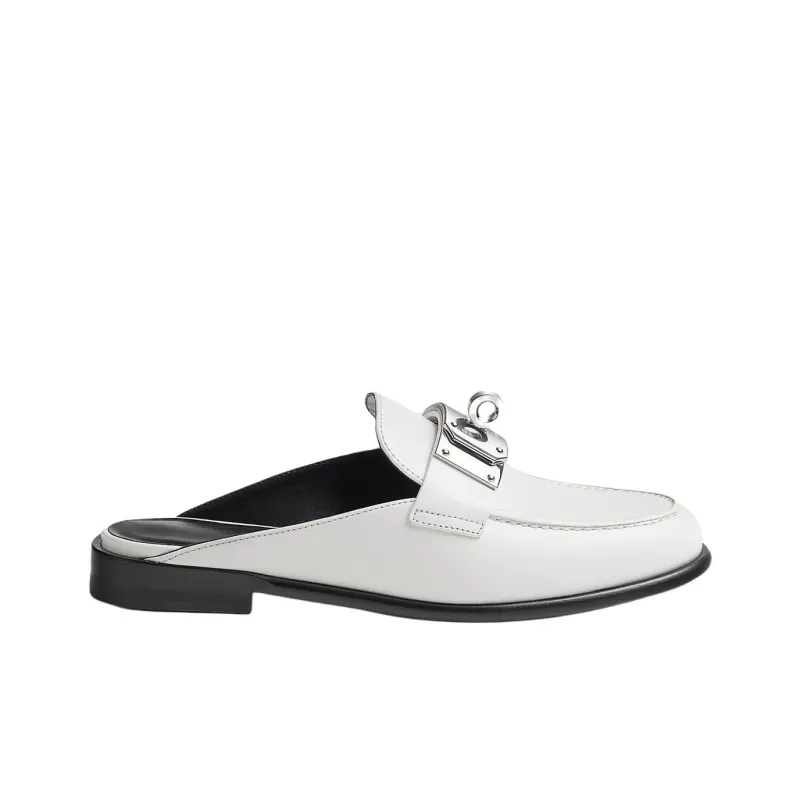 HERMES Closed Toe Slippers Women's White-1