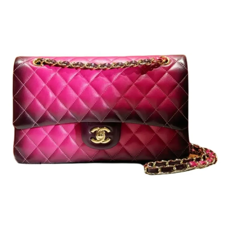 CHANEL Classic Flap CF Lambskin Shoulder Bag, Crossbody Bag, Handbag Women's Fuchsia-1