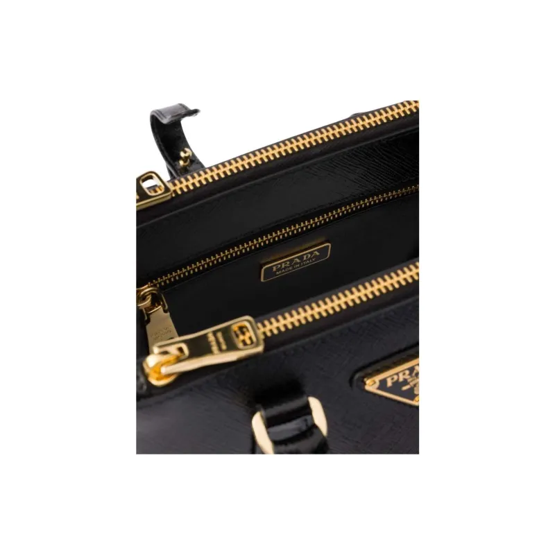 PRADA Patent Leather Shoulder Bag Crossbody Bag Handbag Mini Women's Black-3