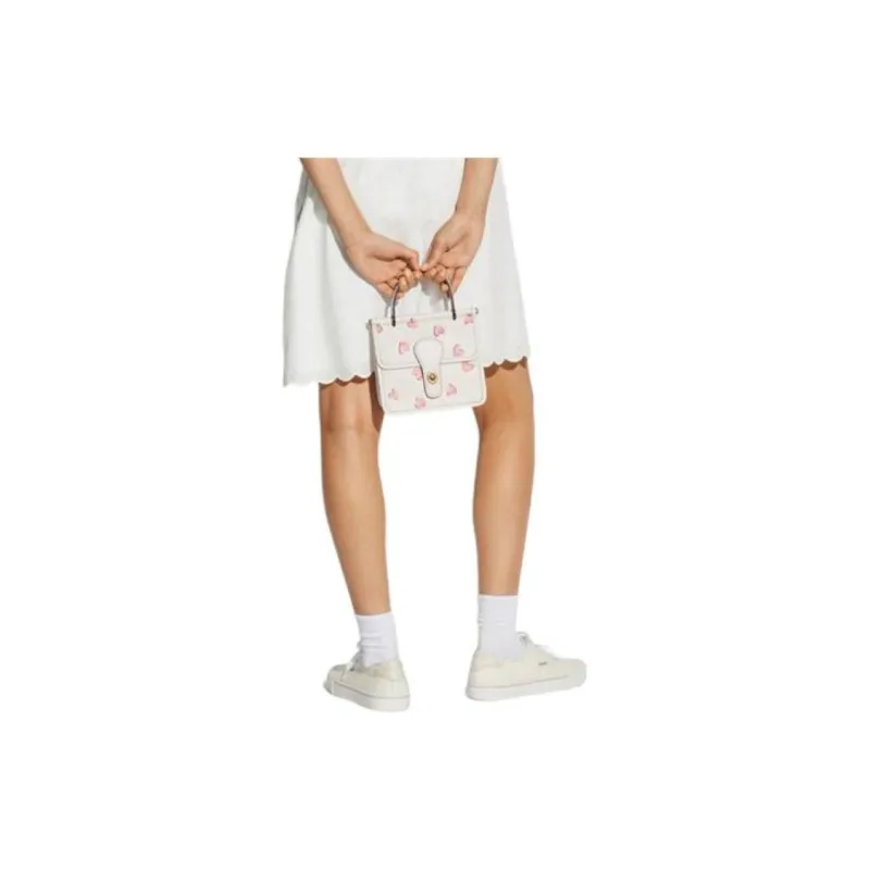 COACH Willis Fabric Crossbody Handbag, Shoulder Bag Trumpets Women's White-4