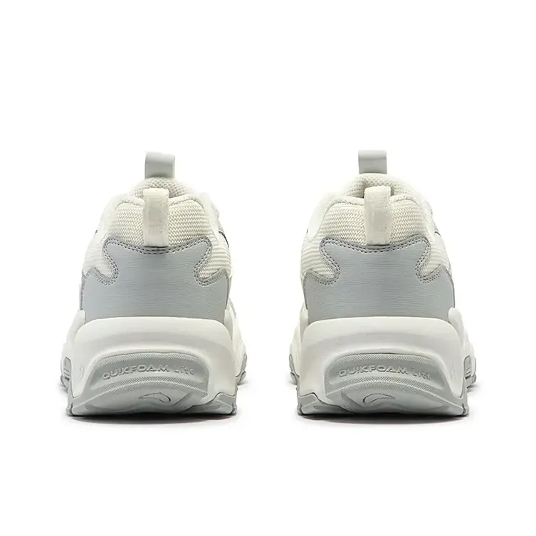 361° Zhuzhu 2 Deer 2 Height Increasing Wear Resistant Low Top Chunky Sneakers Women's White Gray-3