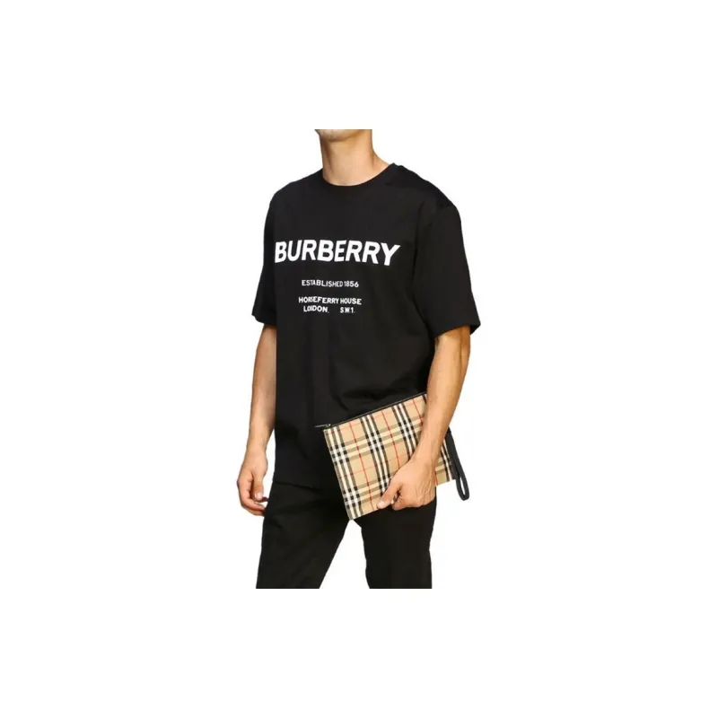 Burberry Vintage Canvas Bag Clutch Men's Khaki-3