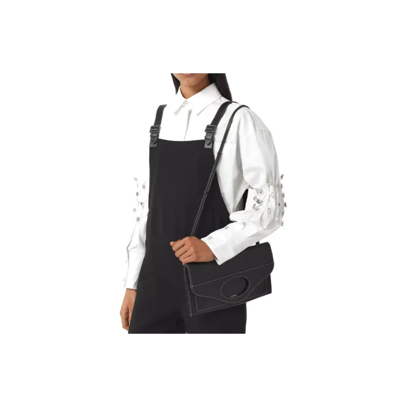 Burberry Pocket Bag Cow Leather Tote Bag Shopping Bag Handbag Small Size Women's Black-4