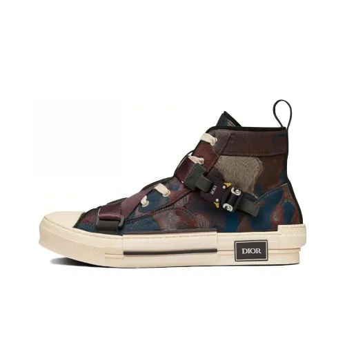 DIOR B23 Skateboard Shoes Men High-Top Brown