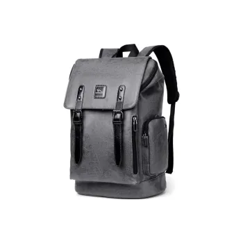 BAODIDAISHU PU Backpack Portable Large Size Men's Gray, Black