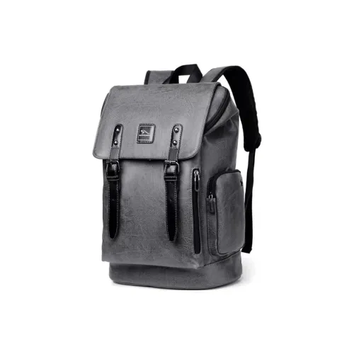 BAODIDAISHU PU Backpack Portable Large Size Men's Gray, Black