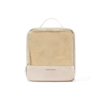 JEANSWEST Fabric Toiletry Bag Makeup Bag Storage Bag Handbag Women's Beige