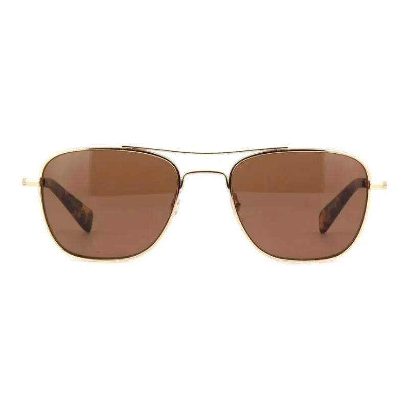 GARRETT LEIGHT Metal Aviator Sunglasses Unisex Gold-1
