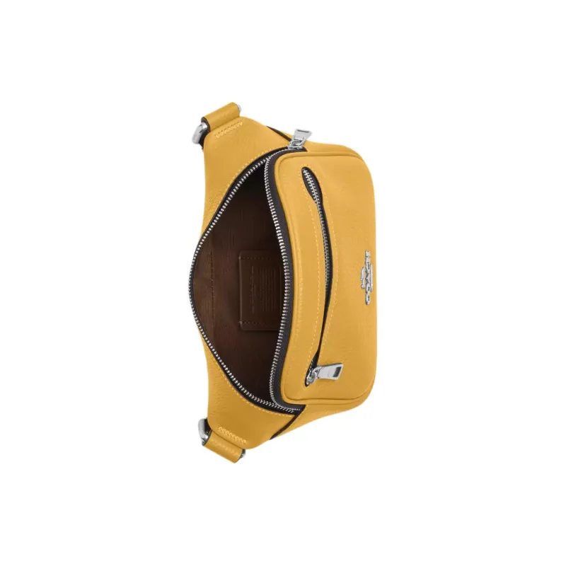 COACH Elias Pebbled Leather Fanny Pack Mini Men's Yellow-2