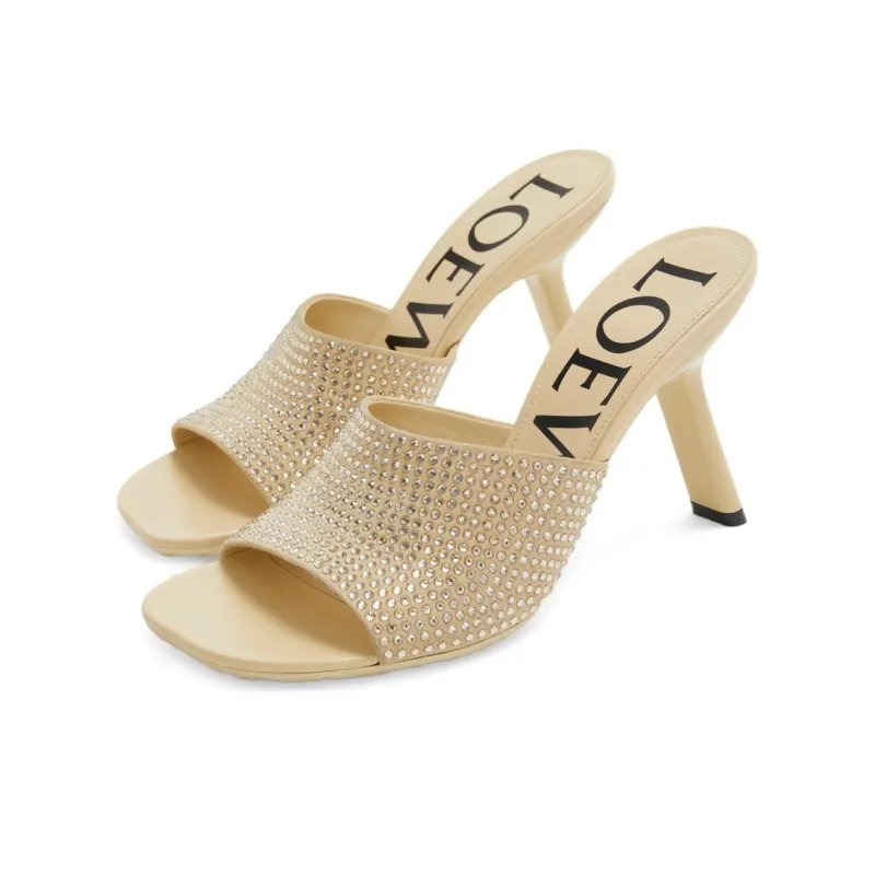LOEWE Slide Slippers 9.5cm Women's Beige-3
