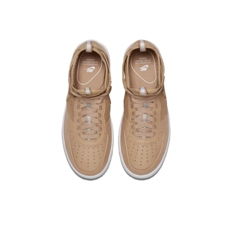Nike Air Force 1 Anti-Slip Wear-Resistant Mid-Top Casual Running Shoes Women's Light Brown-3
