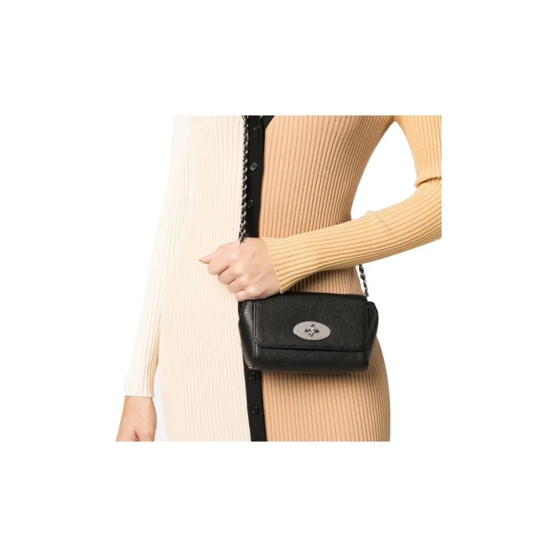 Mulberry Calfskin Shoulder Bag, Crossbody Bag Mini Women's Black-2