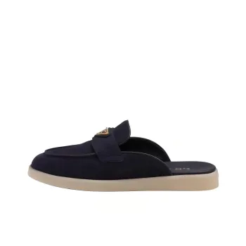 PRADA Triangle-logo Suede Slippers