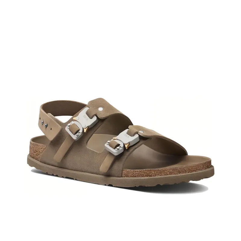 DIOR By Birkenstock Sandale Milano Khaki Nubuck Calfskin-1
