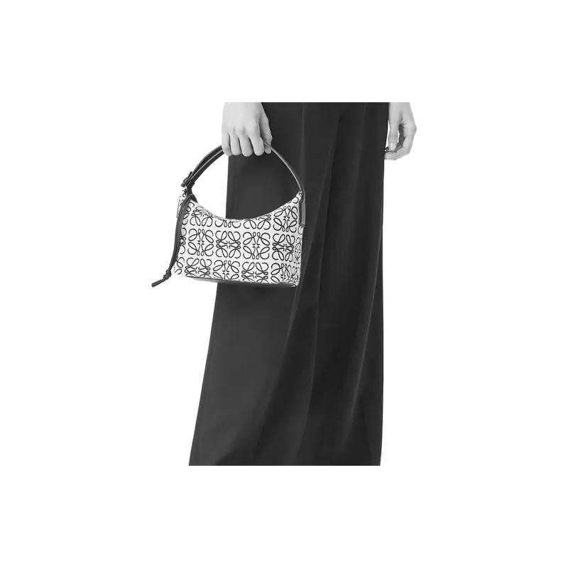 LOEWE Small Cubi Bag In Anagram Jacquard And Calfskin Tan/Pecan-9