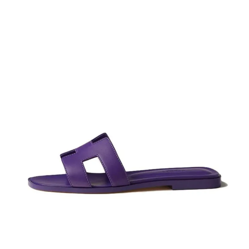 HERMES Oran Slide Slippers Women's Purple-0