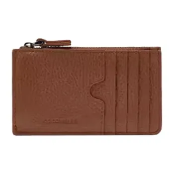 COCCINELLE Cow Leather Card Holder Women's Charcoal Ash
