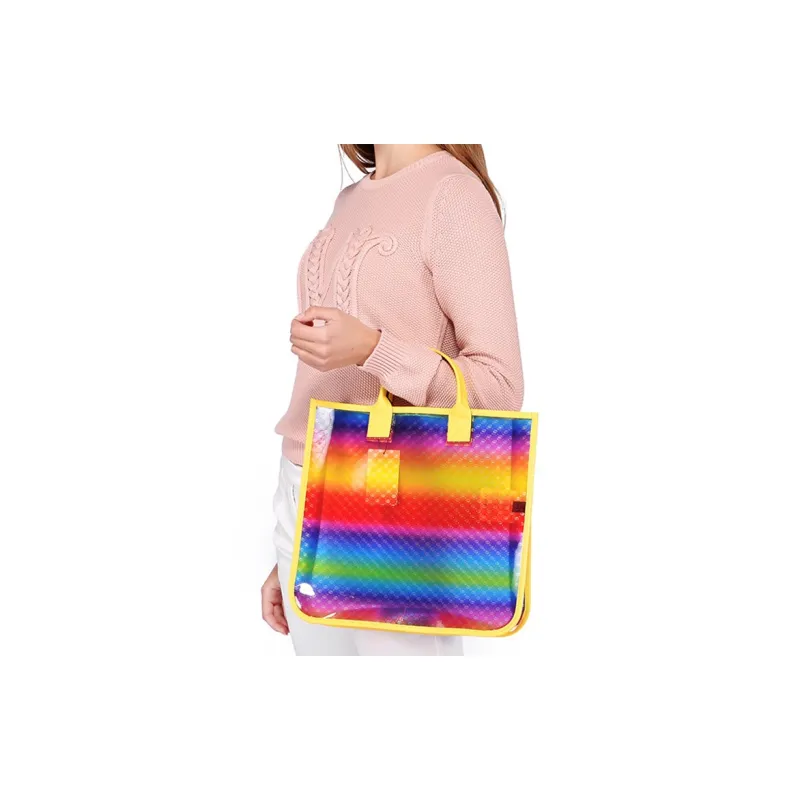 GUCCI Patchwork Tote Bag Shopping Bag Handbag Large Size Women's Yellow/Multicolor-5