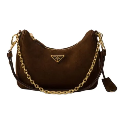 PRADA Re Edition Suede Shoulder Bag, Crossbody Bag Mini Women's Cocoa Brown