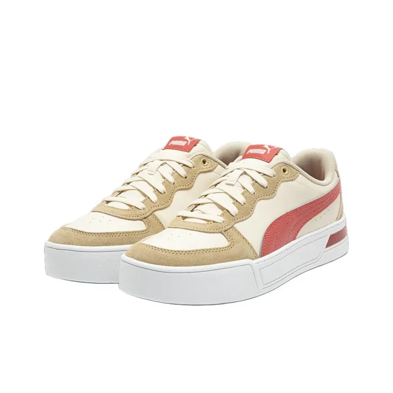 PUMA Skye Anti Slip Wear Resistant Low Top Skateboard Shoes Women's Light Brown Red-2