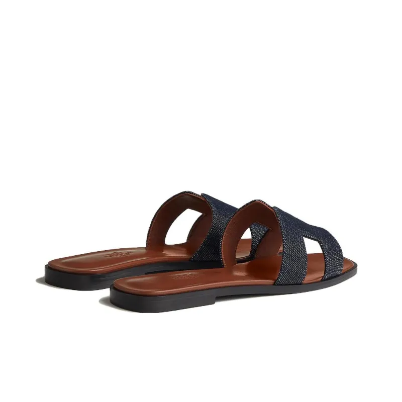 HERMES Oran Slide Slippers Women's Original Blue-4