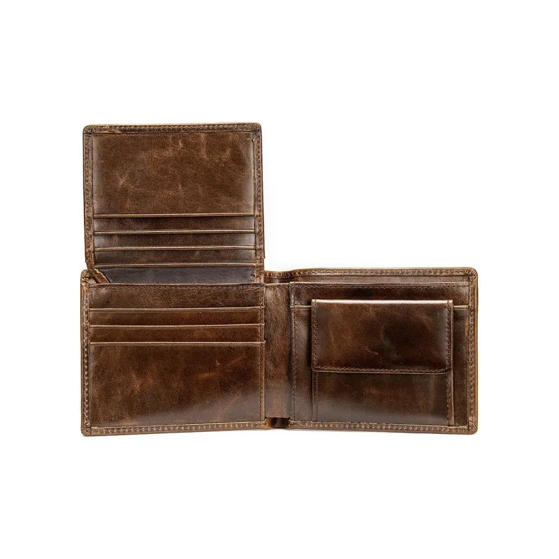 TTaG．baG Cow Leather Wallet Men's Coffee/Oil Coffee/Black/Black Fine Grained-4