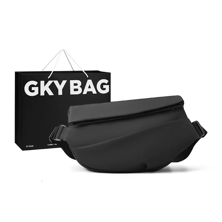 GKY Nylon Fabric Shoulder Bag Crossbody Bag Sports Multifunction Medium Size Men's Black/White/Khaki-0