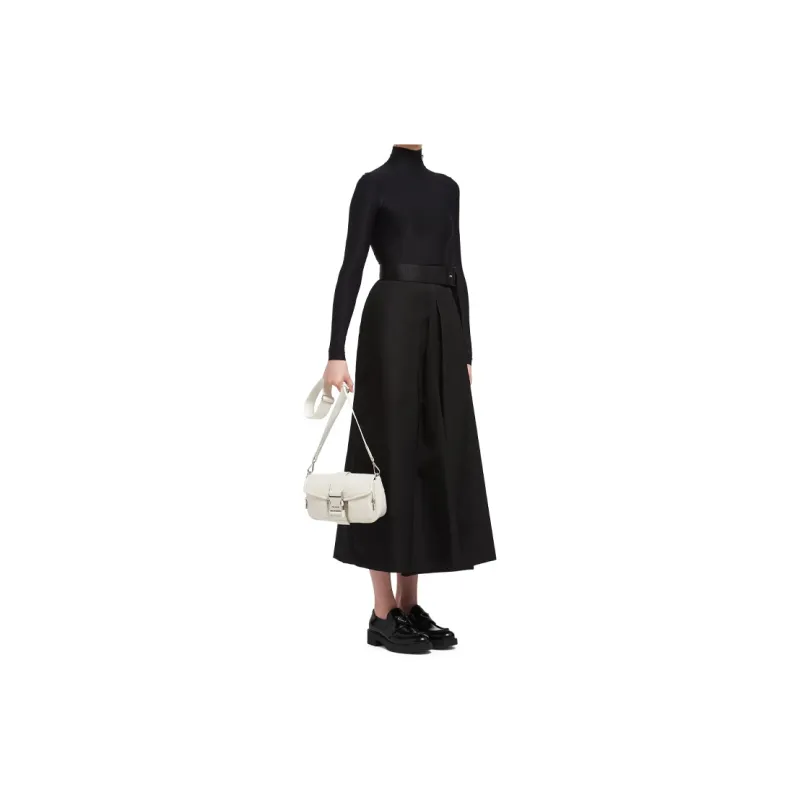 PRADA Recycled Nylon With Sheepskin Techwear Flap Bag Crossbody Bag Shoulder Bag Women's White-4
