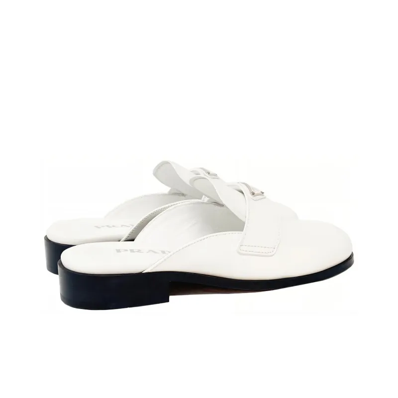 PRADA Abrasion Resistant Closed Toe Slippers Women's White-3