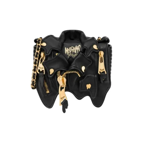 MOSCHINO Sheepskin Crossbody Bag Shoulder Bag Small Size Women's Black