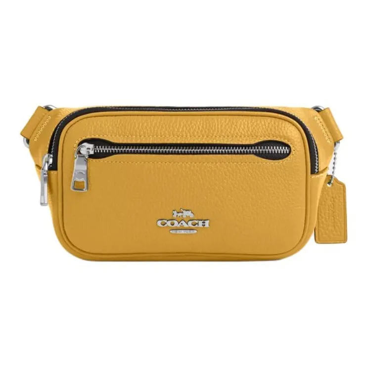 COACH Elias Pebbled Leather Fanny Pack Mini Men's Yellow-0